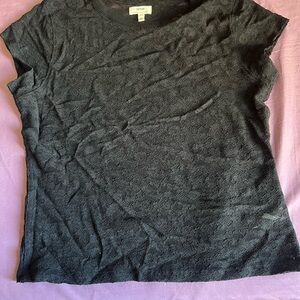 Aerie Black Lace Short Sleeve Tee